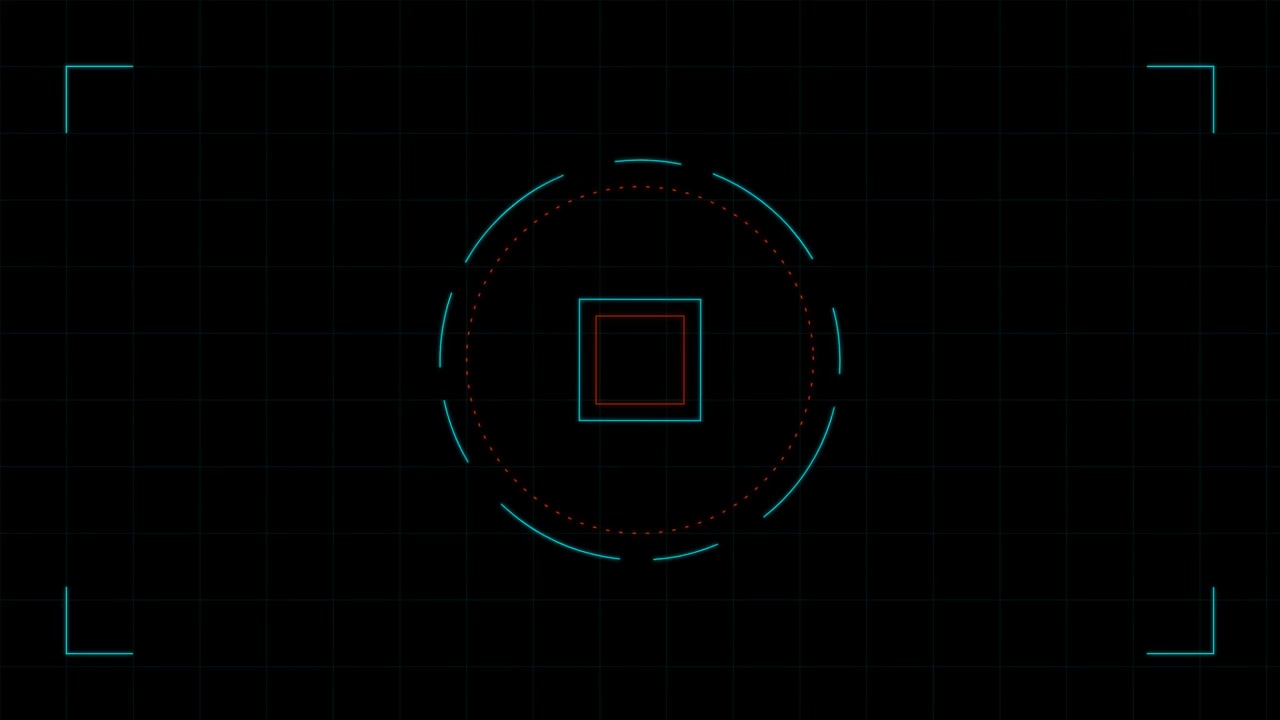 Digital HUD Target Reticle Overlay on Grid Background