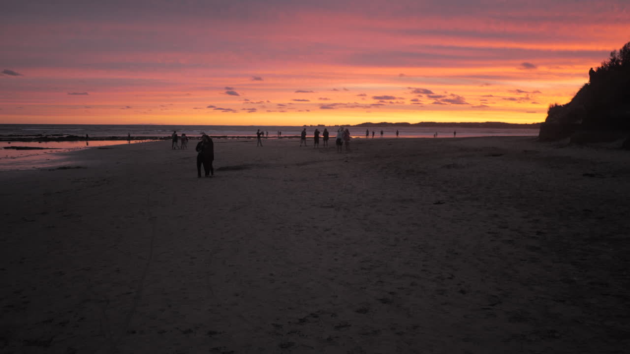 Sunset on an Australian beach during summer time