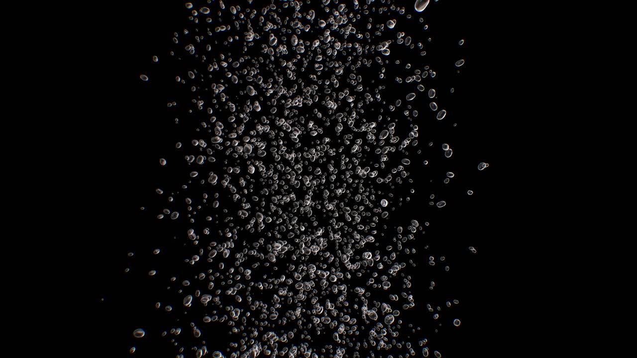 Beautiful Motion Underwater Bubbles of Clouds on a Black and White Background .Front . View.