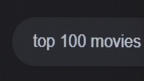 computer screen showing top 10 and top 100 movies lists