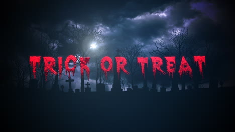 truco o trato en el fondo místico de halloween con nubes oscuras
