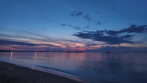beach sunset timelapse peraia greece summer holiday peaceful golden hour skyline sea waves