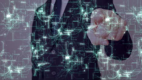 a businessman connected to cyberspace.