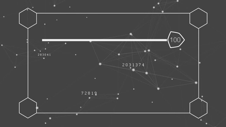 Progression bar with network connection lines