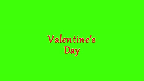 Animación-De-Fuente-Del-Día-De-San-Valentín-De-Cinco-Piezas,-Está-En-Pantalla-Verde,-4k---Día-De-San-Valentín---Feliz-Día-De-San-Valentín---Amor