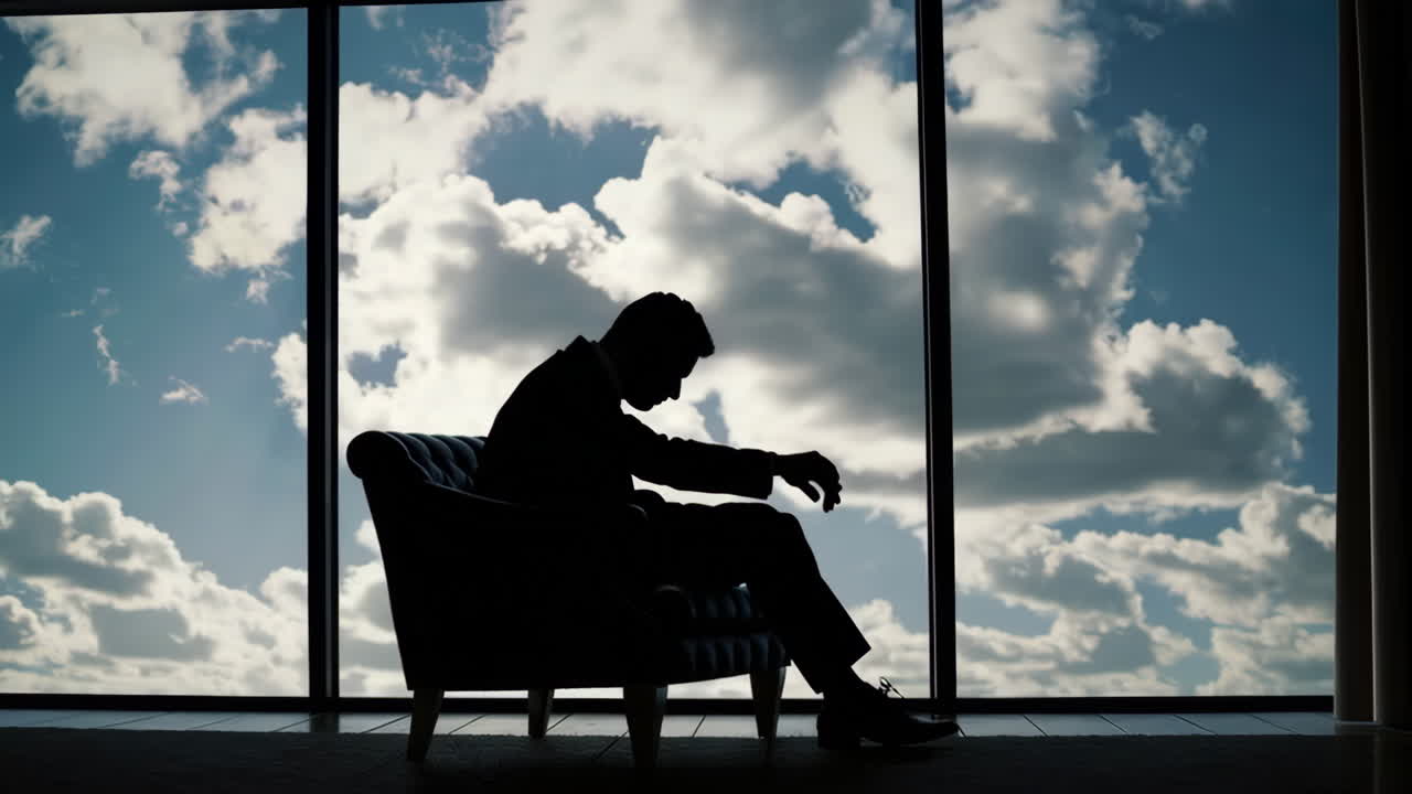 Businessman Silhouette by Window