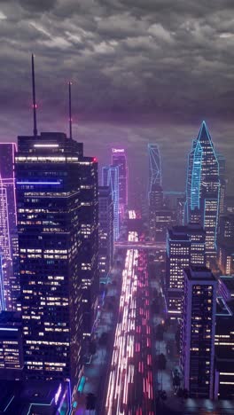 futuristic cyberpunk city at night