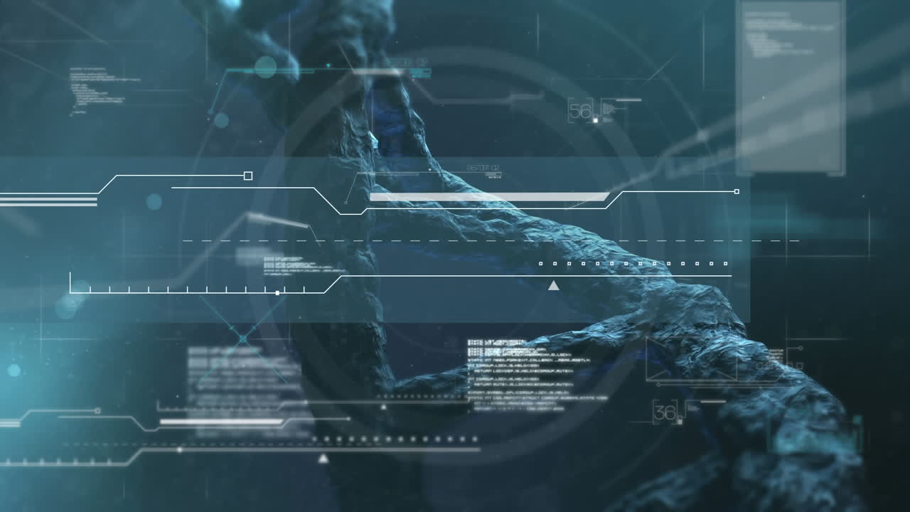 3D DNA gene rotating on new technology foreground