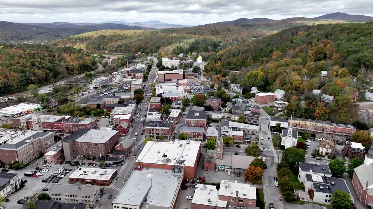 high aerial over Montpelier Vermont
