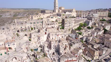 4K-Aerial-of-Sassi-di-Matera,-Basilicata,-South-of-Italy