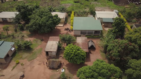 aerial view of a village in sub-saharan africa