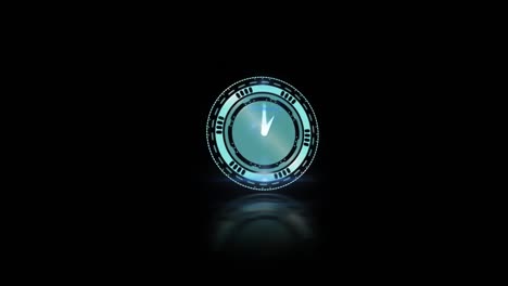 animación de una placa de circuito de computadora sobre el reloj sobre un fondo negro