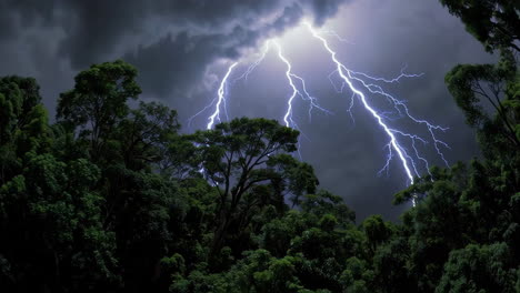 lightning storm in the jungle