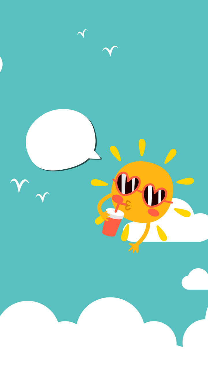 An animation of a Hello summer