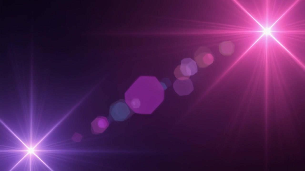 Abstract Motion Graphics with Glowing Pink and Purple Light Flares
