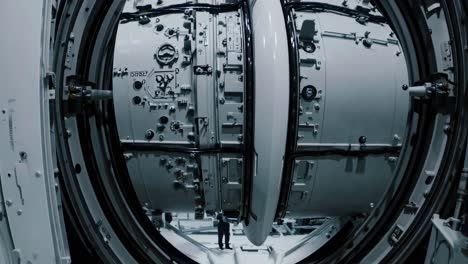 detailed view of an airplane engine