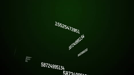 animación del procesamiento de números en fondo negro