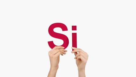 Woman-hand-holding-letters-S-and-I