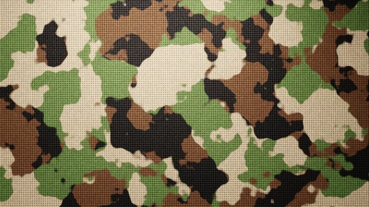 Close-up of Camouflage Fabric Pattern