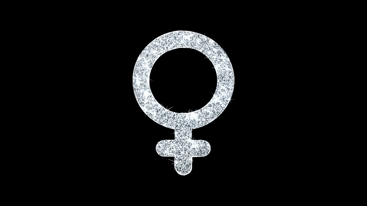 ícono de signo de género masculino brillante bucle de brillo partículas parpadeantes.