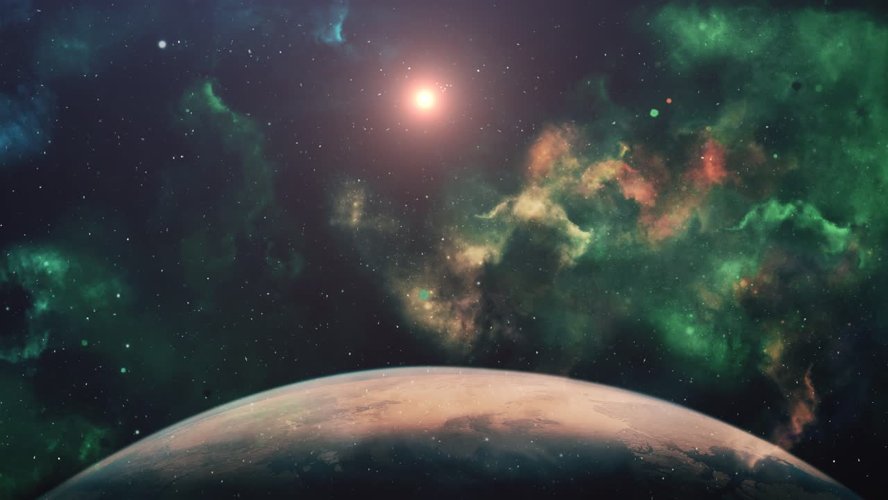 planeta tierra con fondo de nubes nebulosas en el universo