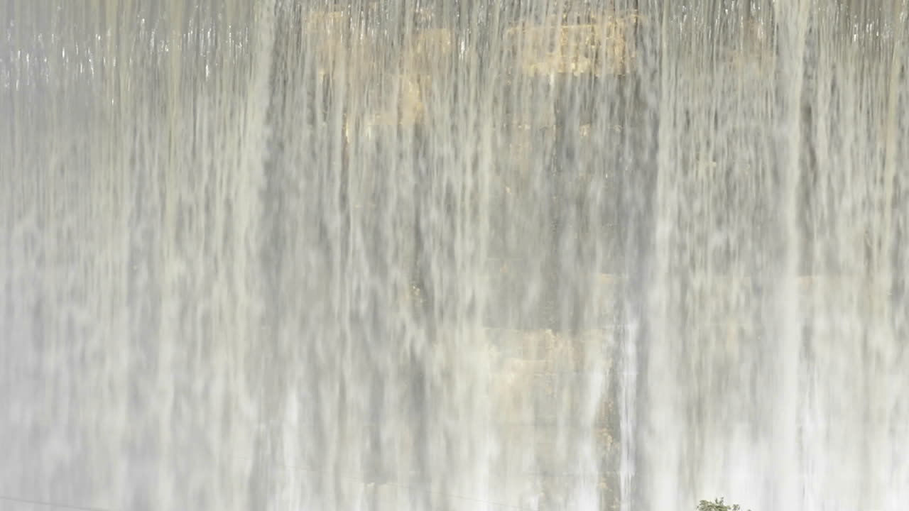 Front detail view of Matilija Creek spilling over the obsolete Matilija Dam after a spring storm near Ojai California