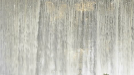 front detail view of matilija creek spilling over the obsolete matilija dam after a spring storm near ojai california