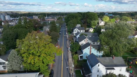 two story homes in small town community neighborhood