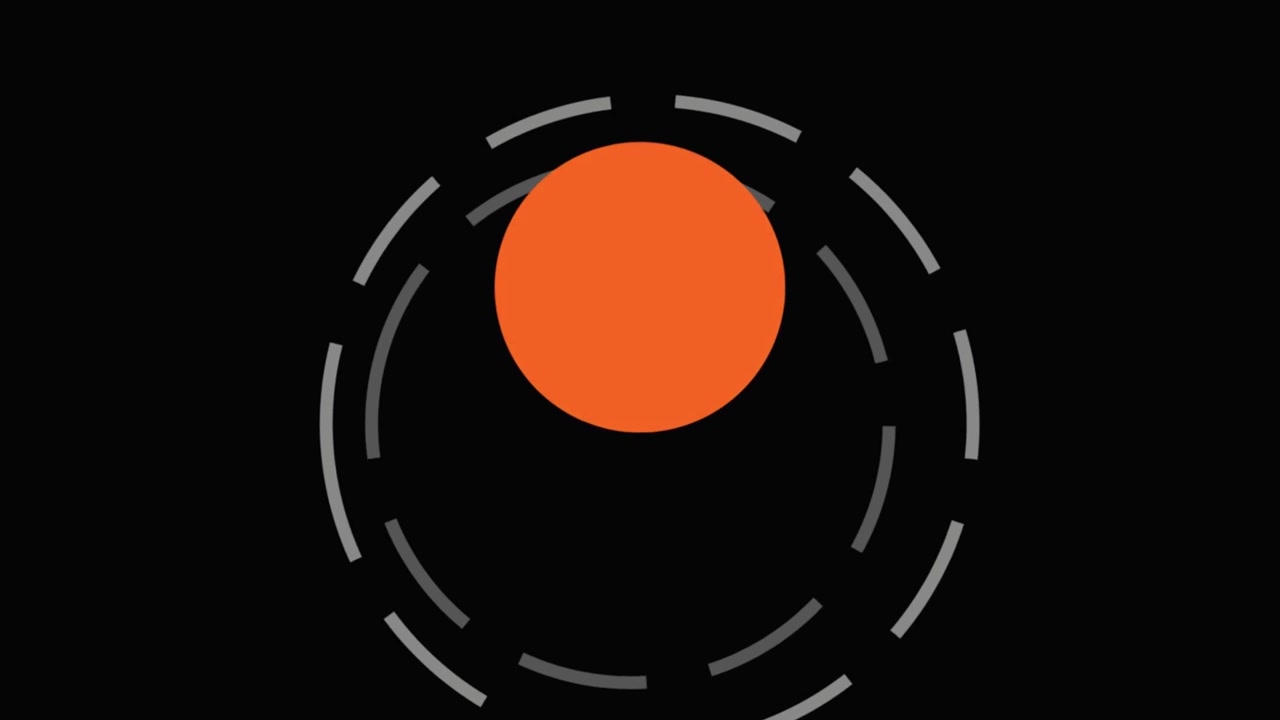 3D render of upgraded circular interface with rotating segmented rings on dark background creating futuristic motion graphic animation effect