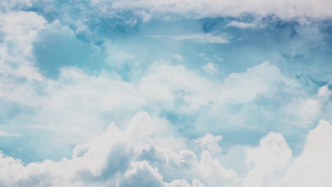 Flight over the clouds. Realistic animation