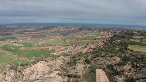 panoramic view of mountains in spain cloudy day aerial view