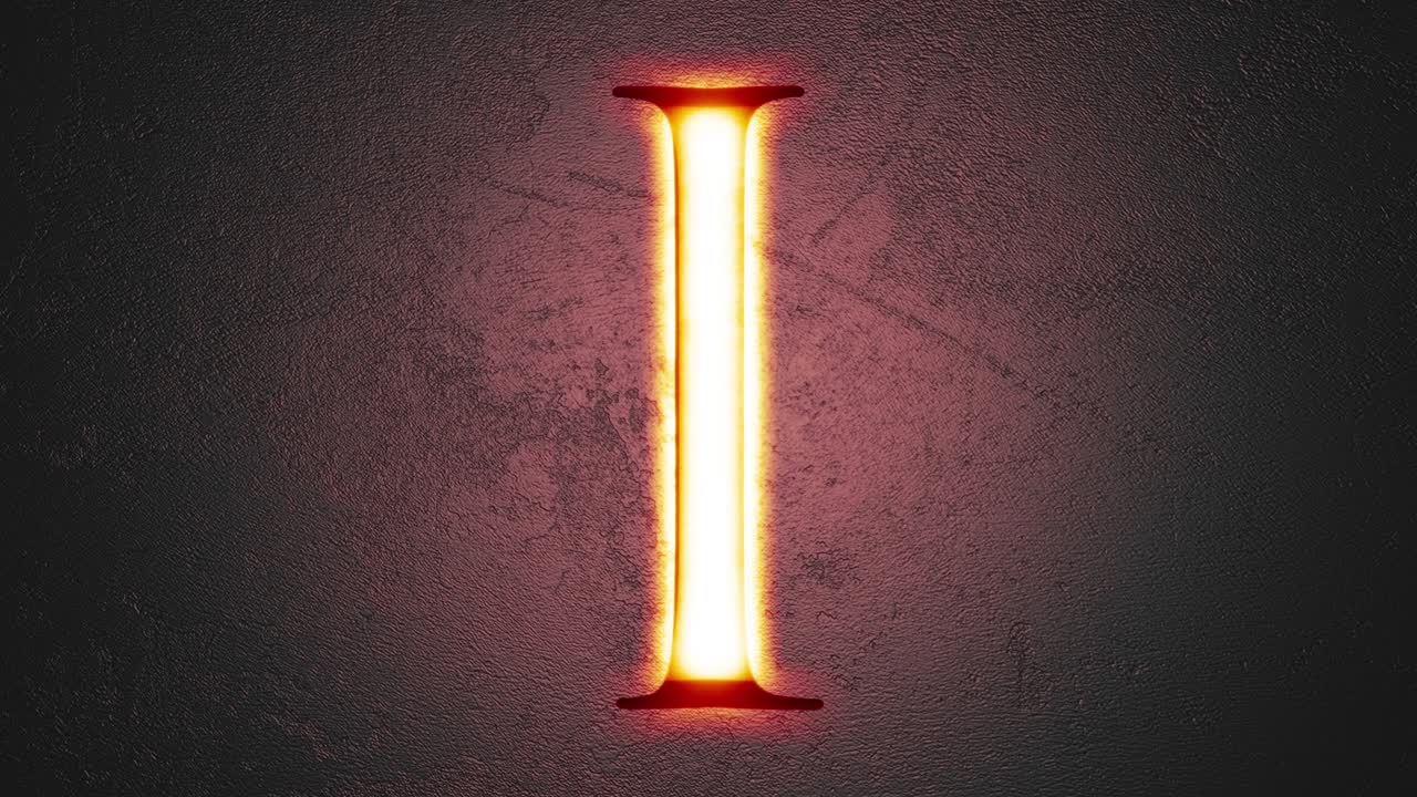 letra grabada i brillante