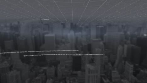 Data-processing-against-aerial-view-of-cityscape