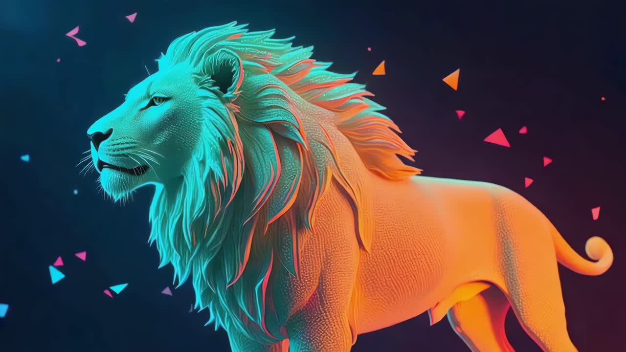 Leone di neon