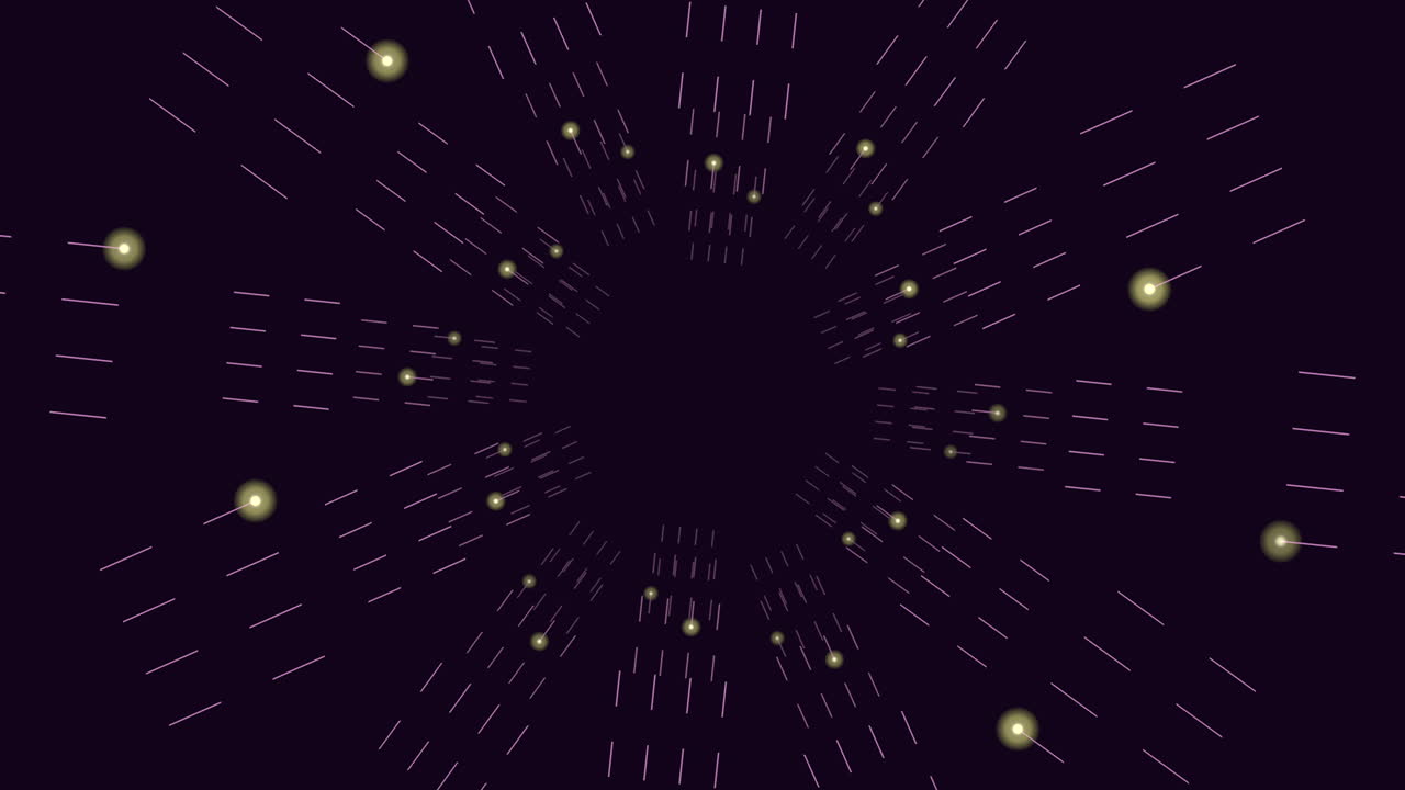 검은색 배경에 치는 노란색 점들의 매혹적인 원형 패턴