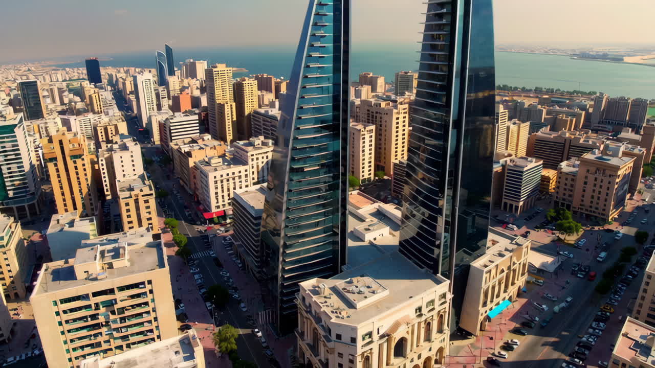 Vista aerea del centro di Manama, Bahrain
