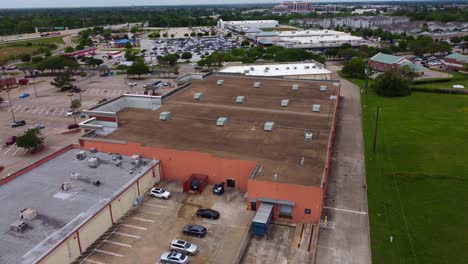 Aerial footage of commercial industrial HVAC units on a roof.