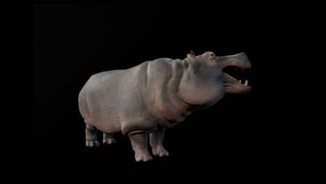 hippo looking with alpha channel