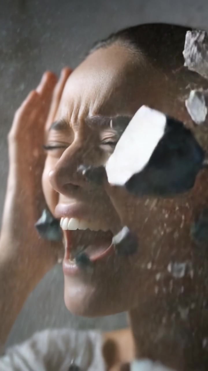 Emotional Turmoil: A Portrait of Anguish and Struggle Captured in Moments of Intense Expression and Creative Visual Impact Unfolding Through Artistic Imagery