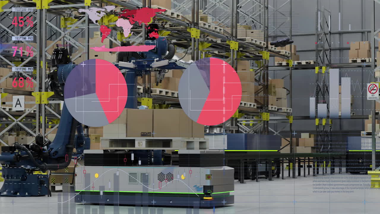 창고를 통해 재무 데이터 처리의 애니메이션