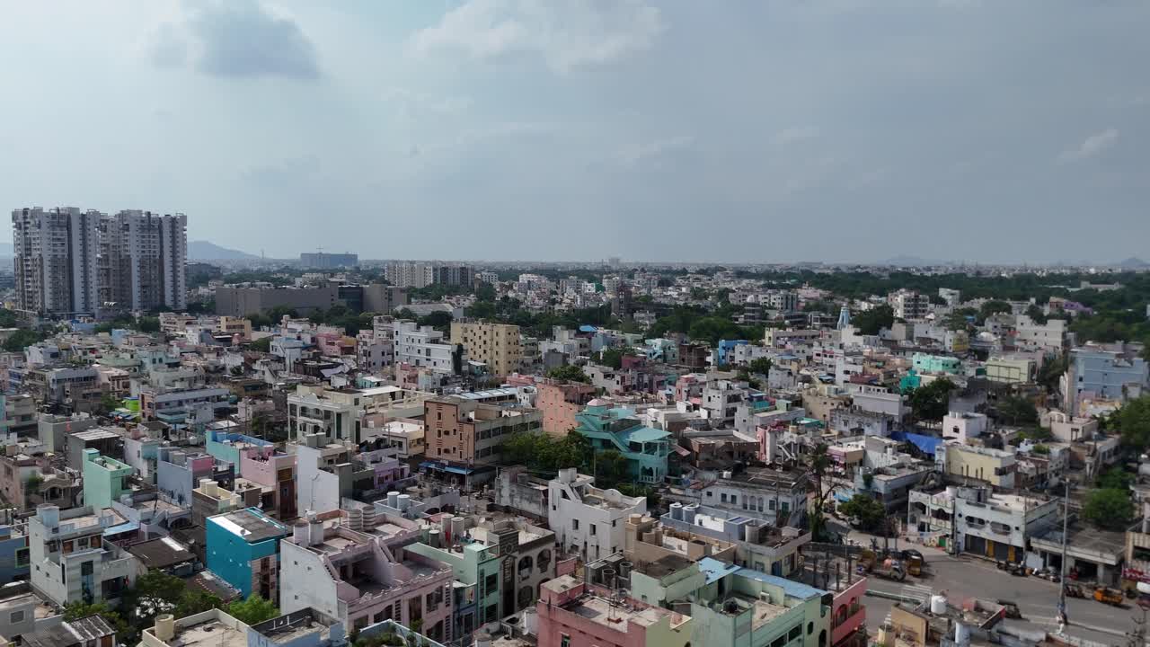 Aerial video of a South indian city
