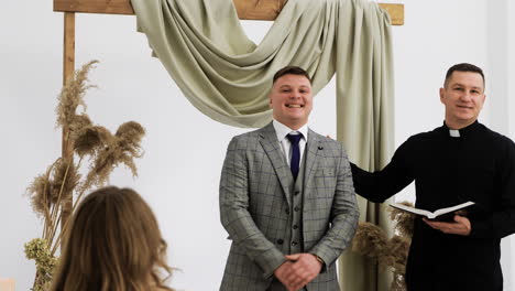 nervous man waiting in the altar