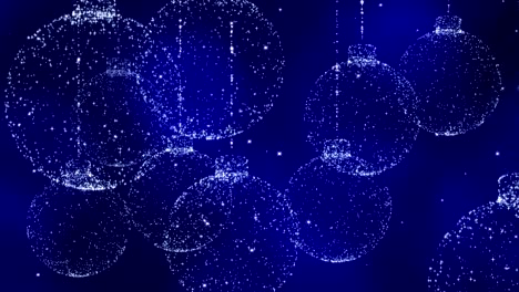 las bolas de navidad sobre un fondo azul oscuro.