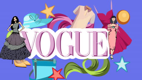 animación del texto de la moda en fondo azul