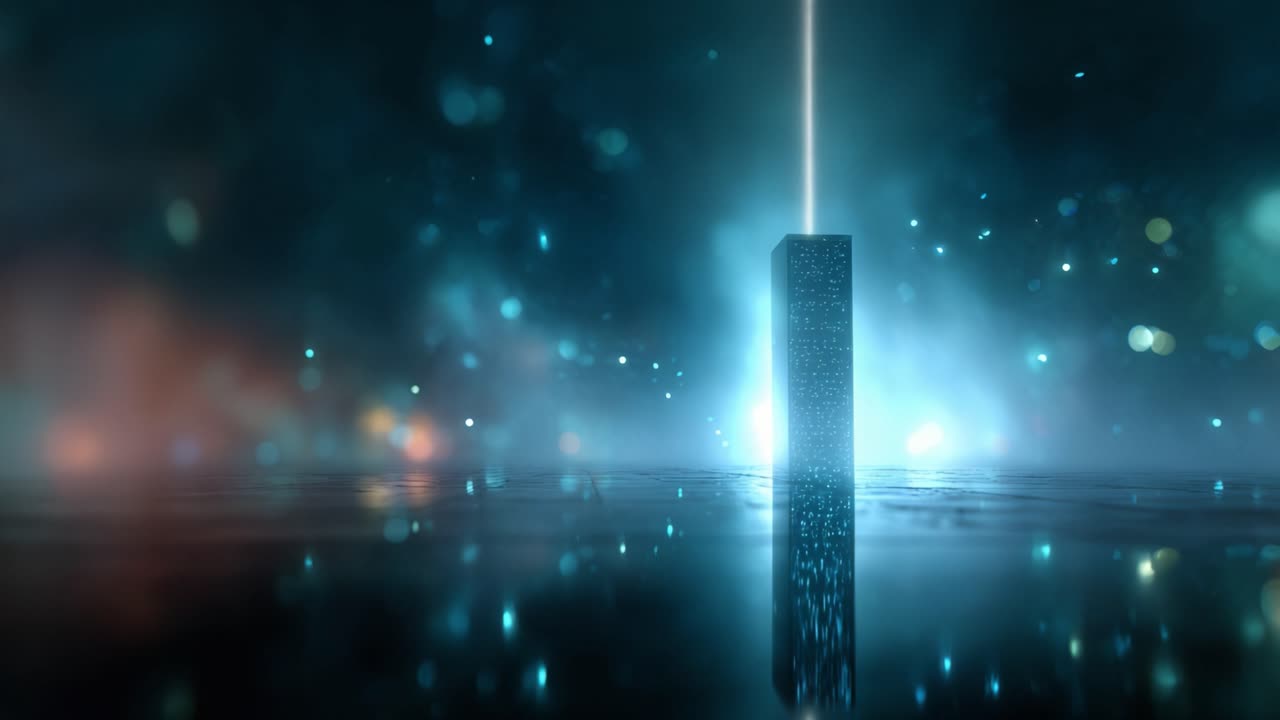 A Mysterious Monolith Illuminated in Ethereal Light, Surrounded by a Dreamlike Atmosphere, Creating a Stunning Visual Contrast Between Shadows and Radiance