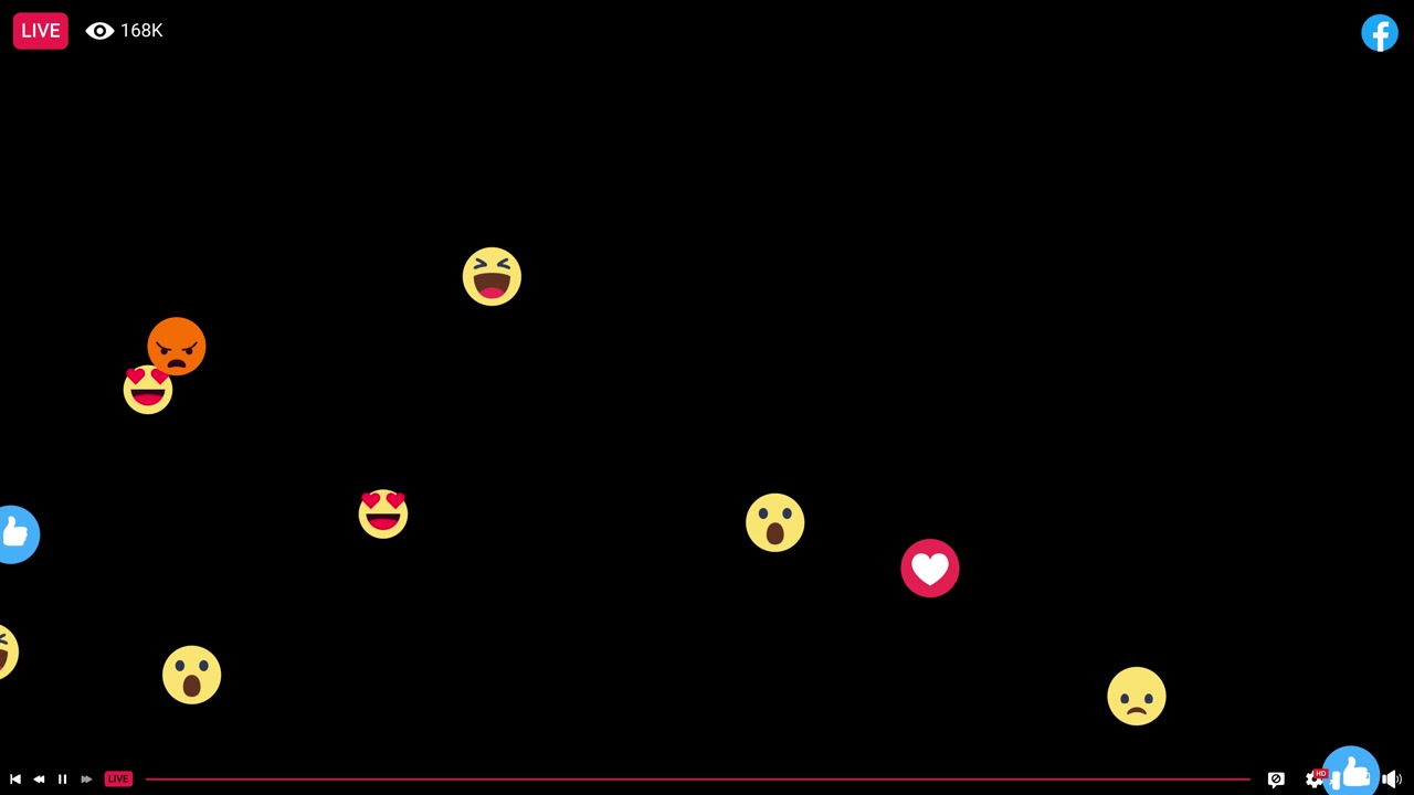 Facebook Live Emoji Reactions Overlay Landscape