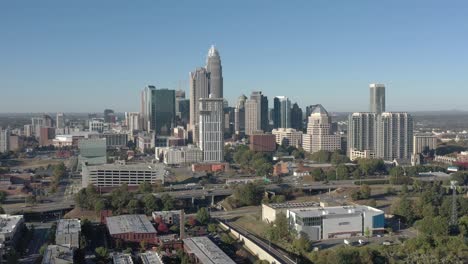 aéreo drone charlotte carolina del norte centro horizonte