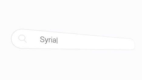 searching syria in the computer browser - close up