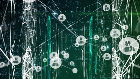 network of profile icons and network of profile icons server room