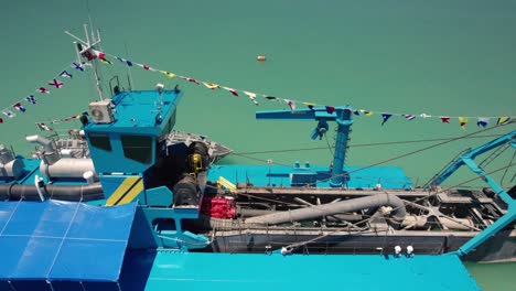 sand dredging boat in full operation